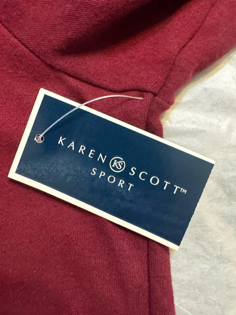 Karen Scott Sport Quarter-Zip Pullover - Burgundy NWT size Medium - Picture 4 of 9